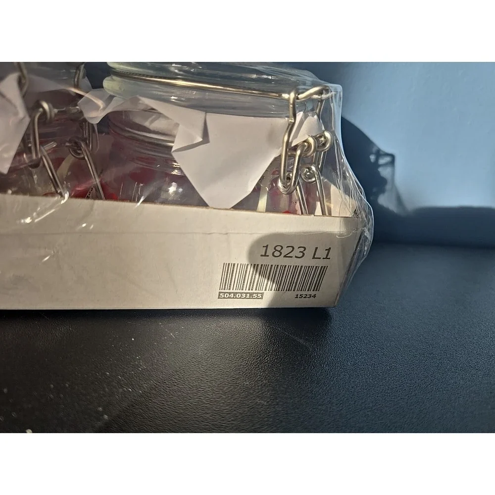 IKEA VINTER 2018 Glass Red Heart 3 Pack Jars Jar Airtight lid 4oz Preserves NEW